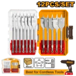 INGCO AKDL1206 12Pcs طقم ريش خشب بطح صناعي Flat Wood Drill Bits Set Hex Shank