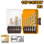 INGCO AKDL51508 15Pcs M2 HSS طقم ريش حديد صناعي Drill Bits Set for Metal