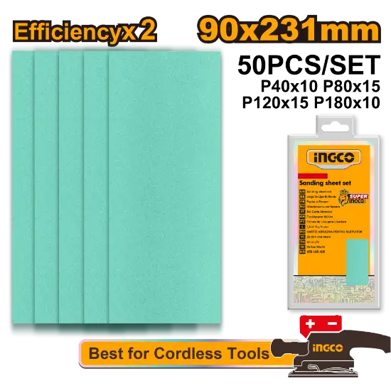 INGCO-AKFS0902311-50Pcsset-90X231mm-ورق-حف-مستطيل-مشكل-Sanding-sheet-set.webp INGCO AKFS0902311 50Pcs/set (90X231)mm ورق حف مستطيل مشكل Sanding sheet set - Image 1