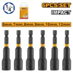 INGCO AMN65061 6PCS (6,7,8,9,10,12)mm TOT HEX 1/4″ طقم وصلات طربوش Impact Magnetic Nut Set