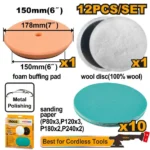 INGCO APG15012 20V طقم لبادلت مع تارة وورق حف لصاروخ بوليش Polishing and grinding set