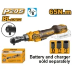 INGCO CDRLI206521 20V BL 65N.m 3/8″ طقطاق بطارية فدار Cordless Drive Ratchet ( Bare Tool )
