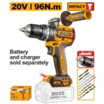 INGCO CIDLI209687 20V BL 96N.m 13mm مقدح بطارية راس حديد صناعي فدار Cordless Industrial Brushless Impact Drill ( Bare Tool )