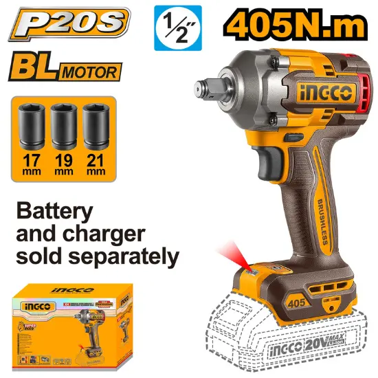 INGCO-CIWLI20451-20V-BL-405N.m-12-فرد-شد-عزق-بطارية-صناعي-فدار-Cordless-Impact-Wrench-Bare-Tool-.webp INGCO CIWLI20451 20V BL 405N.m 1/2″ فرد شد عزق بطارية صناعي فدار Cordless Impact Wrench ( Bare Tool ) - Image 1