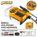 INGCO CMGLI2001 20V 40Pcs مقدح نواعم مع كونترول سرعات فدار Cordless Grinder Die Grinder BARE TOOL