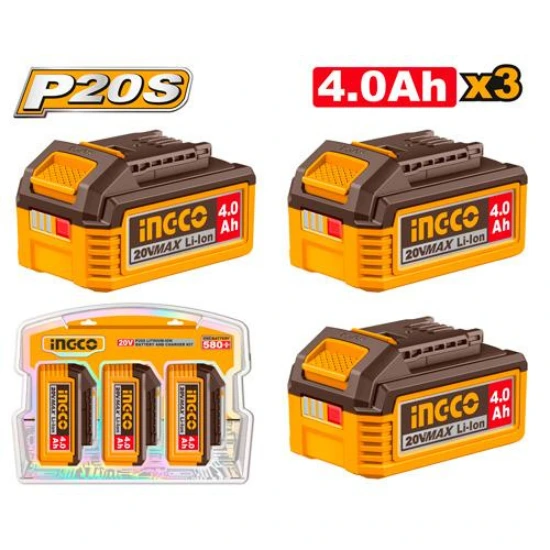INGCO-COSLI251296-20v-4Ah-3-PCS-مجموعة-بطاريات-Lithium-Ion-Battery-Kit.webp INGCO COSLI251296 20v 4Ah 3 PCS مجموعة بطاريات Lithium-Ion Battery Kit - Image 1