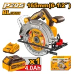 INGCO CSLI16521 20V 1BATT 4AH+CHAR 165MM منشار صدر بطارية صناعي Cordless Industrial Circular Saw with Blower & Brushless Motor
