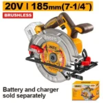 INGCO CSLI1851 20V 185MM منشار صدر بطارية صناعي فدار Cordless Industrial Circular Saw with Blower (Bare Tool)