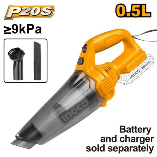 INGCO-CVLI201261-20V-0.5L-مكنسة-يد-فارة-بطارية-فدار-Cordless-vacuum-cleaner-Bare-Tool.webp INGCO CVLI201261 20V 0.5L مكنسة يد فارة بطارية فدار Cordless vacuum cleaner (Bare Tool) - Image 1