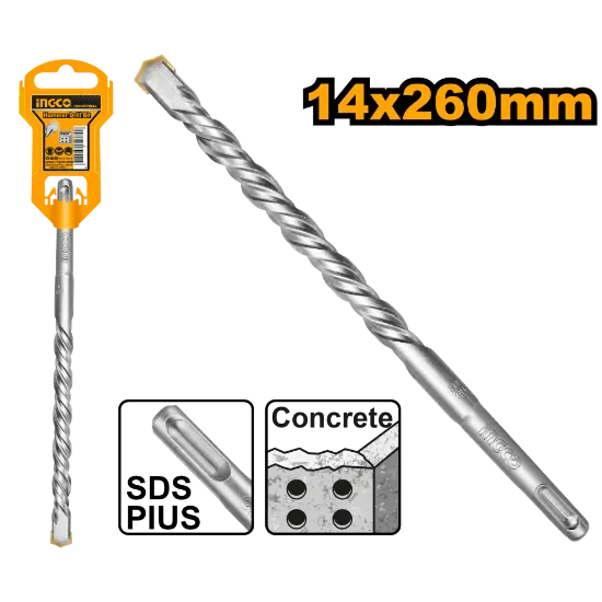 INGCO-DBH1211403-14-26-cm-ريشة-باطون-SDS-PLUS-DRILL-BIT.webp INGCO DBH1211403 14 * 26 cm ريشة باطون SDS PLUS DRILL BIT - Image 1