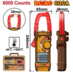 INGCO DCM66002 AC/DC 6000 Counts 600A (85mm) كلامبميتر ديجيتال راس Digital Clamp Meter Multimeter Multi Tester