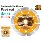 INGCO DMD0118013 180mm (bw 12mm) Seg W/D ديسك غرانيت UNIVERSAL DIAMOND DISC WET AND DRY
