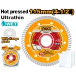 INGCO DMD031151HT 115MM (BW 0.8MM) TURBO W/D ديسك الماس ULTRATHIN DIAMOND DISC Wet/Dry