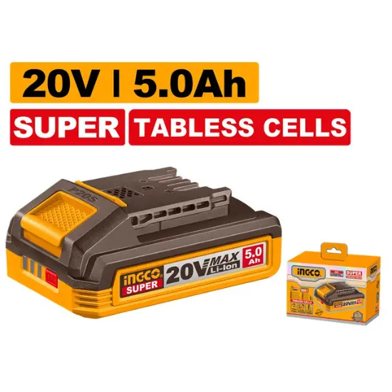 INGCO-FBLI2125-20V-Slim-5Ah-بطارية-ليثيوم-فدار-رفيعة-Slim-Lithium-Ion-Battery-Tabless-Cells.webp INGCO FBLI2125 20V Slim 5Ah بطارية ليثيوم فدار رفيعة Slim Lithium-Ion Battery Tabless Cells - Image 1