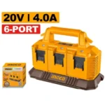INGCO FCLI2064 20V شرجير كبير سريع 6 مخارج P20S 6-Port Battery Charger