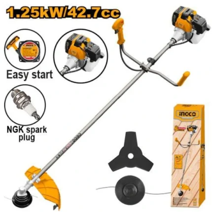 INGCO GBC5434411 42.7CC – 1.25KW مكنة قص أعشاب بنزين Gasoline grass trimmer and brush cutter