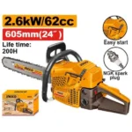 INGCO GCS5622611 24″ 62CC – 2.6KW منشار شجر جنزير بنزين GASOLINE CHAIN SAW