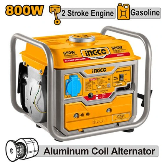 INGCO-GE8005-800-W-V220-240-مولد-كهرباء-PORTABLE-2-STROKE-GASOLINE-GENERATOR.webp INGCO GE8005 800 W (V):220-240 مولد كهرباء PORTABLE 2-STROKE GASOLINE GENERATOR - Image 1