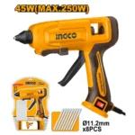 INGCO GG408 45W(max 250W) (8Pcs Glue sticks)+فرد شمع صناعي Industrial Glue Gun