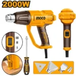 INGCO HG200078 2000W سشوار حراري 3 سرعات مع اكسسوار Heat Gun