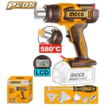 INGCO HGLI2058 20v LCD سشوار حراري بطارية فدار Cordless Heat Gun Digital Screen Bare Tool