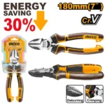 INGCO HHLDCP28180 7″ 180MM ENERGY SAVING 30% قطاعة بولاد صناعية High Leverage Diagonal Cutting Pliers