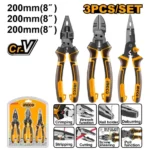INGCO HKMPS2831 3Pcs طقم بانسة بولاد متعدد الاستعمالات ”8 Multi-Function Pliers Set