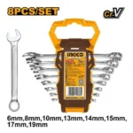 INGCO HKSPA1088-I 8 PCS (6,8,10,13,14,15,17,19) MM طقم شق مسنن Combination Spanner Set