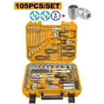 INGCO HKTHP51058 105Pcs (1/4″,1/2″) طقم طربوش وعدة علبة بلاستك Tools Set