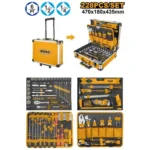 INGCO HKTHP52288 228Pcs طقم عدة يدوية 4 طبقات مع شنطة ألمنيوم بدواليب HAND TOOL SET IN ALUMNIUM CASE