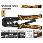 INGCO HMPCN2468R 8″ (4P,6P,8P) بانسة تكبيس فيش ناتورك Modular Plug Crimper