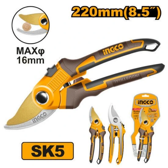 INGCO-HPS0601-220mm-8.5-cut.16mm-مقص-شحالة-قبضة-متينة-Pruning-Shear-Garden-Scissors.webp INGCO HPS0601 220mm 8.5″ cut.:16mm مقص شحالة قبضة متينة Pruning Shear Garden Scissors - Image 1