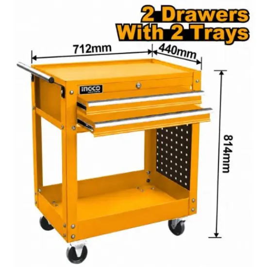 INGCO-HPTCT021-712X440X694MM-طاولة-عدة-بدواليب-بجارورين-ورفين-Tool-Cart-2-Drawer-with-2-Trays.webp INGCO HPTCT021 (712X440X694)MM طاولة عدة بدواليب بجارورين ورفين Tool Cart 2 Drawer with 2 Trays - Image 1