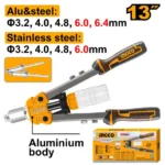 INGCO HR131 13″(3.2/4.0/4.8/6.0/6.4)mm بانسة تباشيم صناعية كبيرة INDUSTRIAL HD LEVER RIVETER OAL