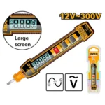 INGCO HSDT33001 AC 12-300V LCD مفك تاست ديجيتال AC Digital Tester Pencil with Sound and Light Alarm
