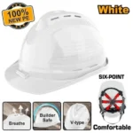 INGCO HSH802 380g خوذة أمان بيضاء مع فتحات تهوئة مع 6 نقاط تثبيت Safety Helmet