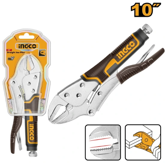INGCO-HSJP0110-بانسة-لقط-راس-جالس-Straight-jaw-locking-pliers.webp INGCO HSJP0110 بانسة لقط راس جالس Straight jaw locking pliers - Image 1