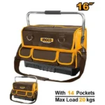 INGCO HTBGL05 16″ 14 pockets شنطة عدة قماش مسكرة مسكة حديد Industrial Tool Bag
