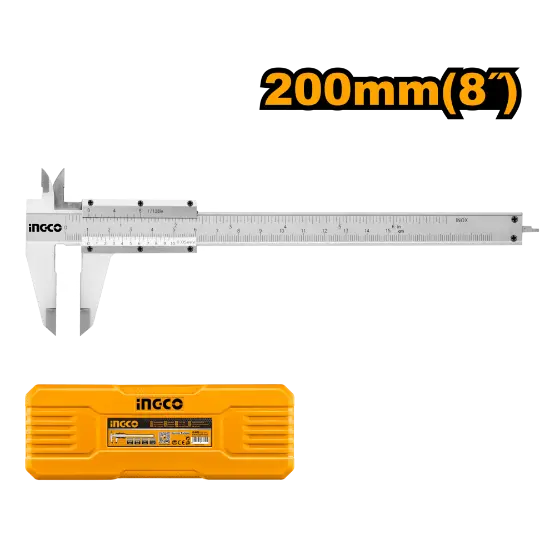INGCO-HVC01200-8-0-200mm-بياكوليس-Vernier-caliper.webp INGCO HVC01200 8″ 0-200mm بياكوليس Vernier caliper - Image 1