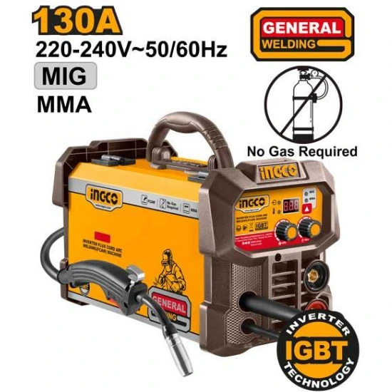 INGCO-ING-FC13018-130A-MIGMMA-مكنة-لحام-شريط-انفرتر-بدون-غاز-Inverter-flux-cord-arc-weldingFCAW-machine.webp INGCO ING-FC13018 130A MIG/MMA مكنة لحام شريط انفرتر بدون غاز Inverter flux cord arc welding(FCAW) machine - Image 1