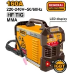 INGCO ING-TIG16058 160A HF TIG/MMA مكنة لحام شريط انفرتر Portable LCD IGBT Inverter TIG/MMA Welding Machine