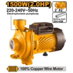 INGCO MHF150068 2.0HP 1500W 2″x2″ مضخة مياه توربين ملف تحاس CENTRIFUGAL PUMP MAX HEAD 20M MAX FLOW 500L/M