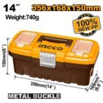 INGCO PBX1402 14″ شنطة عدة بلاستك قفل معدني Plastic tool box