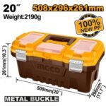 INGCO PBX2002 20″ شنطة عدة بلاستك قفل معدني Plastic tool box