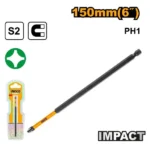 INGCO SDBIM71PH1150 1pcs PH1-150mm رأس مفك بولاد طويل Impact screwdriver bit