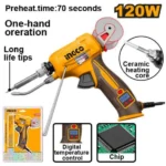 INGCO SI036732 120W فرد لحام قصدير ديجيتال مع بكرة تزويد تلقائي Soldering gun with solder feeder digital Adjustable Temperature