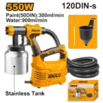 INGCO SPG5008-2 550W فرد رش بويا ديركت مع قاعدة ونبريش طاسة المنيوم Floor Based HVLP Electric Paint Spray Gun