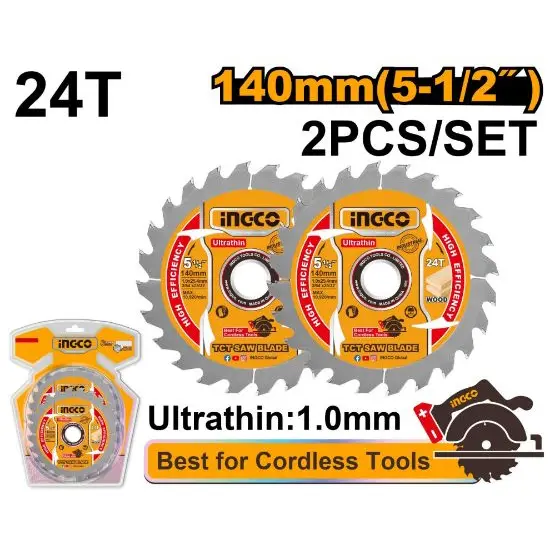 INGCO-TSB1403-2PCS140MM-24T-FOR-CSLI1402-طقم-ديسكات-قص-خشب-Ultra-Thin-TCT-Saw-Blade-Wood-Cutting-Disc.webp INGCO TSB1403 2PCS140MM 24T FOR CSLI1402 طقم ديسكات قص خشب Ultra Thin TCT Saw Blade Wood Cutting Disc - Image 1