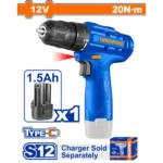 WADFOW WCDS510 12V 1 Batt مقدح بطارية ليثيوم Cordless drill