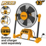 INGCO CFALI2001 20V 13” مروحة على البطارية +كهرباء Electric + Cordless Fan